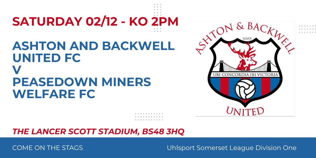 2pm tomorrow sees The Stags take on <a href="/PeasedownMWFC/">PMWFC</a>, so wrap up warm, get yourselves down the <a href="/LancerScottLtd/">Lancer Scott Ltd</a>  stadium, and back the boys. <a href="/BristolCity/">Bristol City FC</a> aren't playing, <a href="/bristolrovers/">Bristol Rovers</a> are away, so come and watch some real football!!!