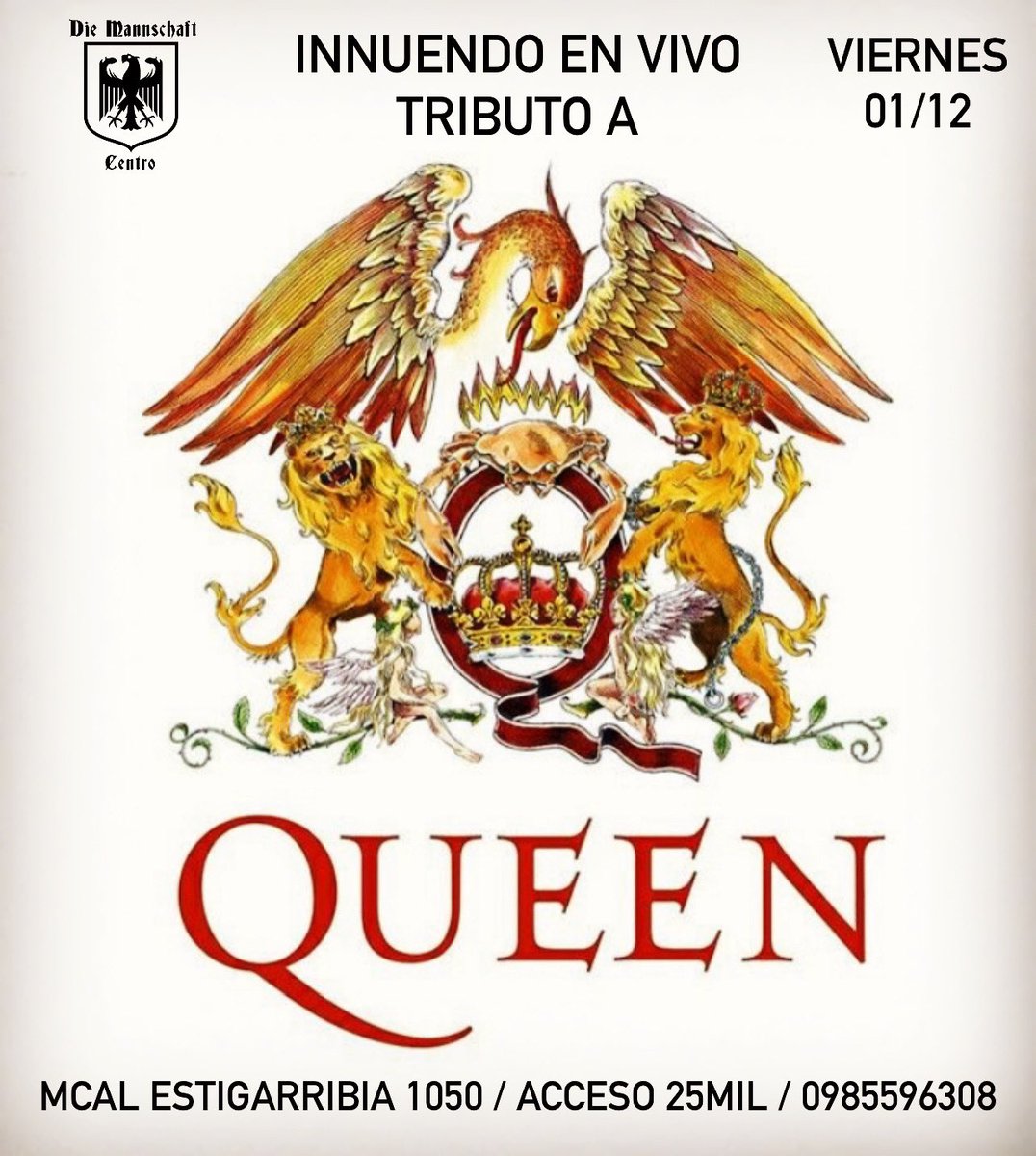 diemannschaftpy's tweet photo. HOOOOY VIERNES de Tributo a @QueenFanPy @QueenWillRock por @innuendobandpy 🙌🏻🙌🏻 en el NUEVO CENTRO 🇩🇪🇵🇾🍻👏🏻🔥
📍Mcal Estigarribia 1050 e/ Brasil &amp; Eeuu (FRENTE  a la ALIANZA FRANCESA) 🤘🏻👏🏻 https://t.co/RevgGKvtsI