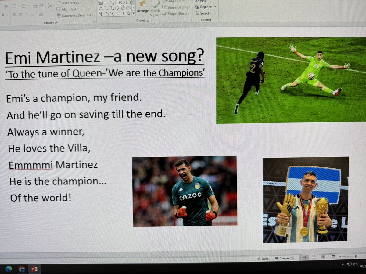 daveg5478's tweet photo. @emimartinezz1 you deserve a better song mate, so I’ve written one. Would love to see this ring out from the Holte End. https://t.co/zqyuYDB76x