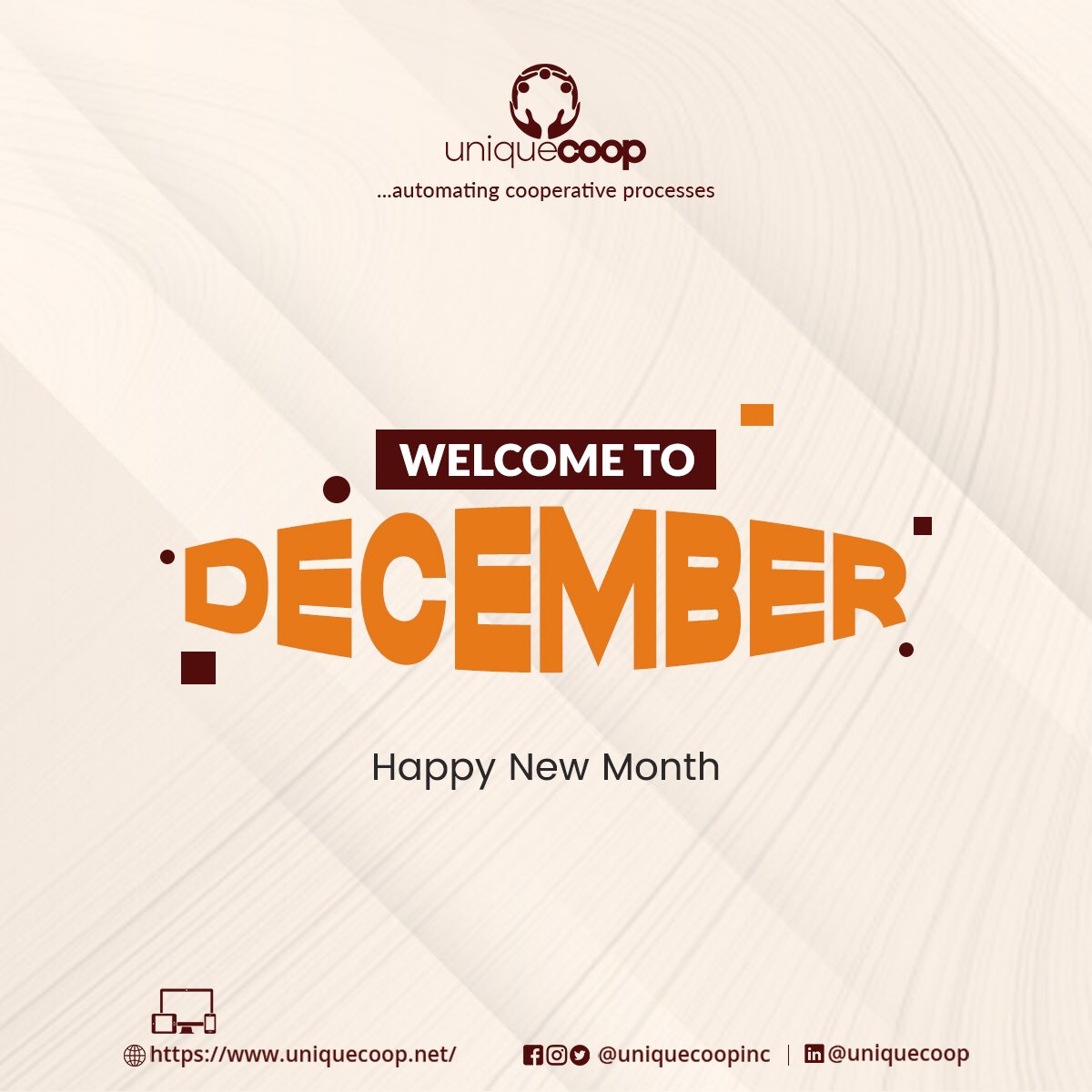 UniquecoopInc's tweet photo. As we welcome December, may the final chapter of the year bring you warmth, peace, and moments of reflection. 

Embrace the holiday spirit, cherish the connections with loved ones, and step into the new month with renewed energy and optimism. https://t.co/FwcAz5xQTo