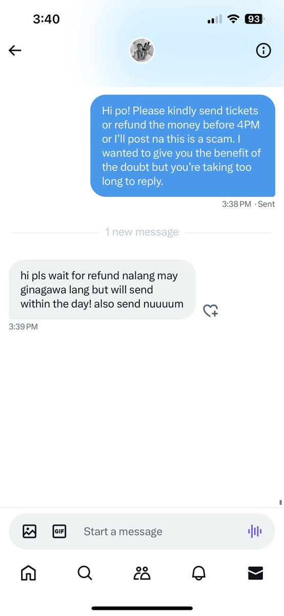 ninipanina's tweet photo. ‼️‼️ Got scammed here by the same seller for 4 patron tickets. Said they would refund me nalang if I can’t wait within the day but never did. Account seems to be restricted now 

uaap dlsu up game 2 https://t.co/yMuiORFpLn