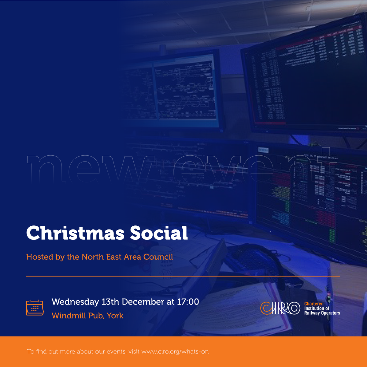 Come along and enjoy the festivities with fellow members as the Northeast Area Council host a Christmas Social at the Windmill Pub York on the 13th of December. Register today: ow.ly/BT8X50Qcn1i #railoperations #railevents #northeast
