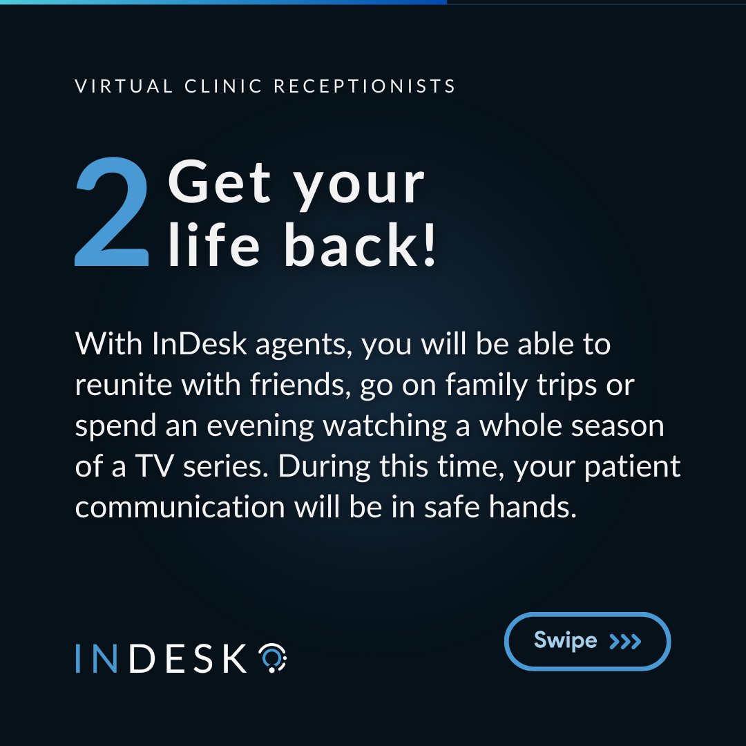 my_indesk's tweet image. Contact our business development team for more details on the service. 👩‍💼
indesk.site/contact

#indesk #aestheticreceptionist #patientmanagement #medicalaesthetics #clinicreceptionist #aestheticclinic #aestheticassistant #medicalaestheeticsuk #medicalaestheticslondon