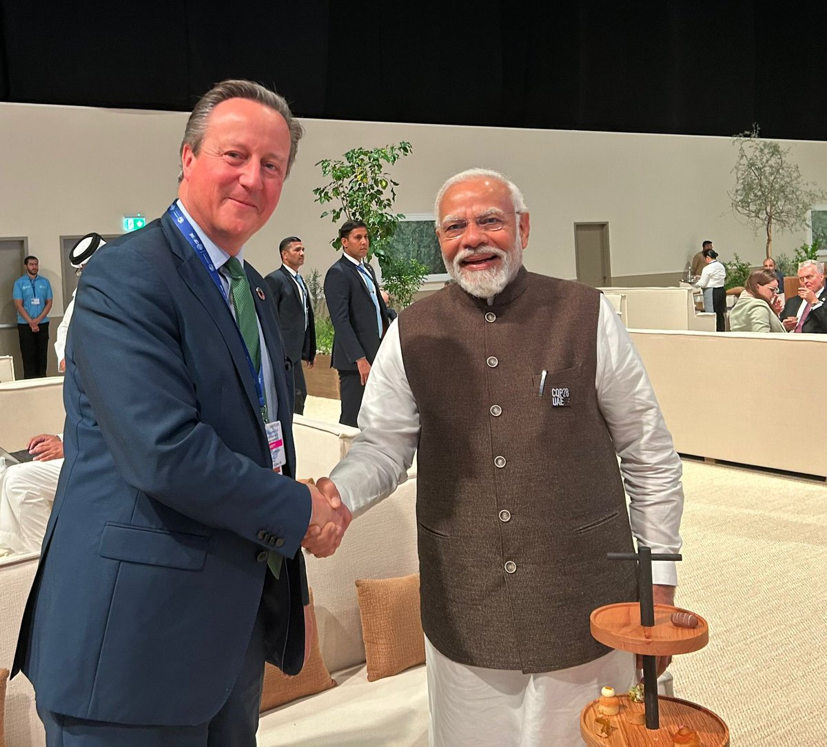 Great to catch up with my friend <a href="/narendramodi/">Narendra Modi</a> at #COP28

🇬🇧 and 🇮🇳 relations as strong as ever!