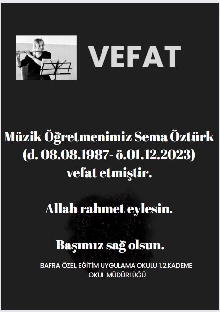 İnna lillahi ve inna ileyhi raciun… 
(Allah’tan geldik ve yine O’na döneceğiz) Bakara Süresi 156. Ayet.

Başımız sağ olsun .