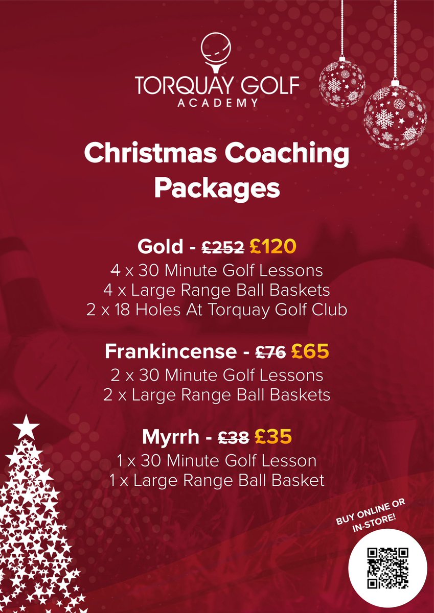 Click the link below to browse our fantastic value for money Xmas Coaching Packages 🎅🏻🎄 

torquaygolfacademy.co.uk/christmasstore