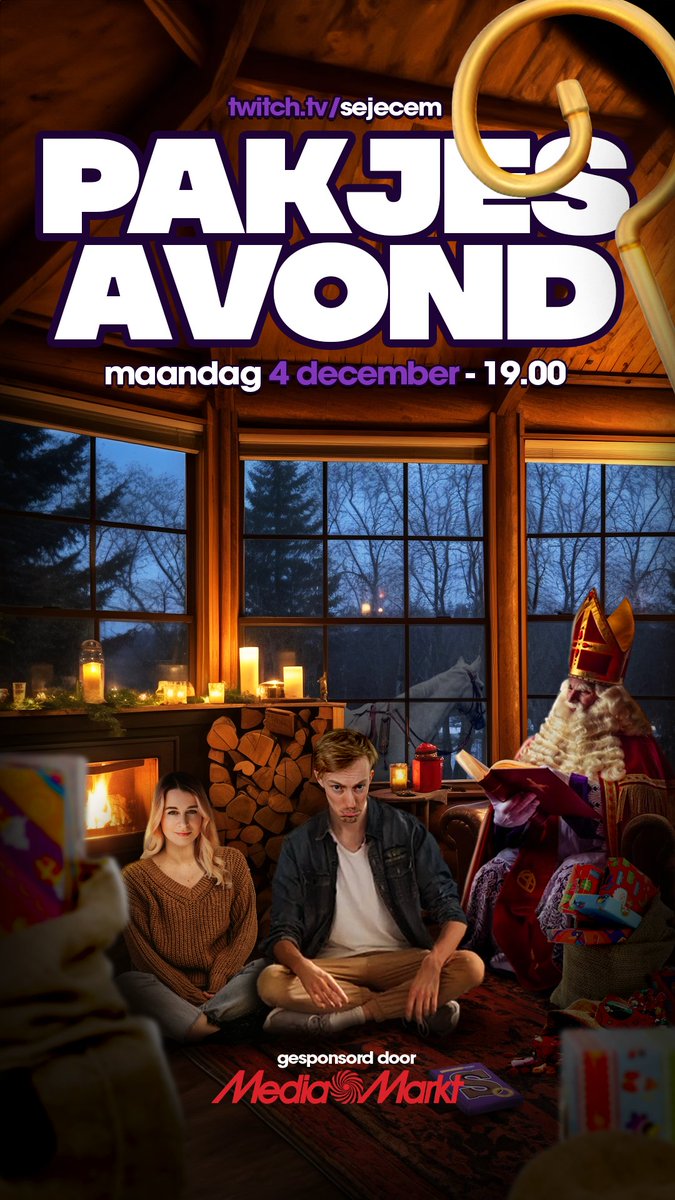 Aankomende maandag een hele speciale stream.

Samen met <a href="/fems_tv/">Fems 💙</a> ontvang ik Sinterklaas en doen we Pakjesavond voor de chat. Dankzij <a href="/MMArcadeBNL/">MediaMarkt Arcade</a> zijn er genoeg leuke cadeau's te winnen! 

Laten we er een gezellige avond van maken! 

Maandag - 19:00 live 🔴