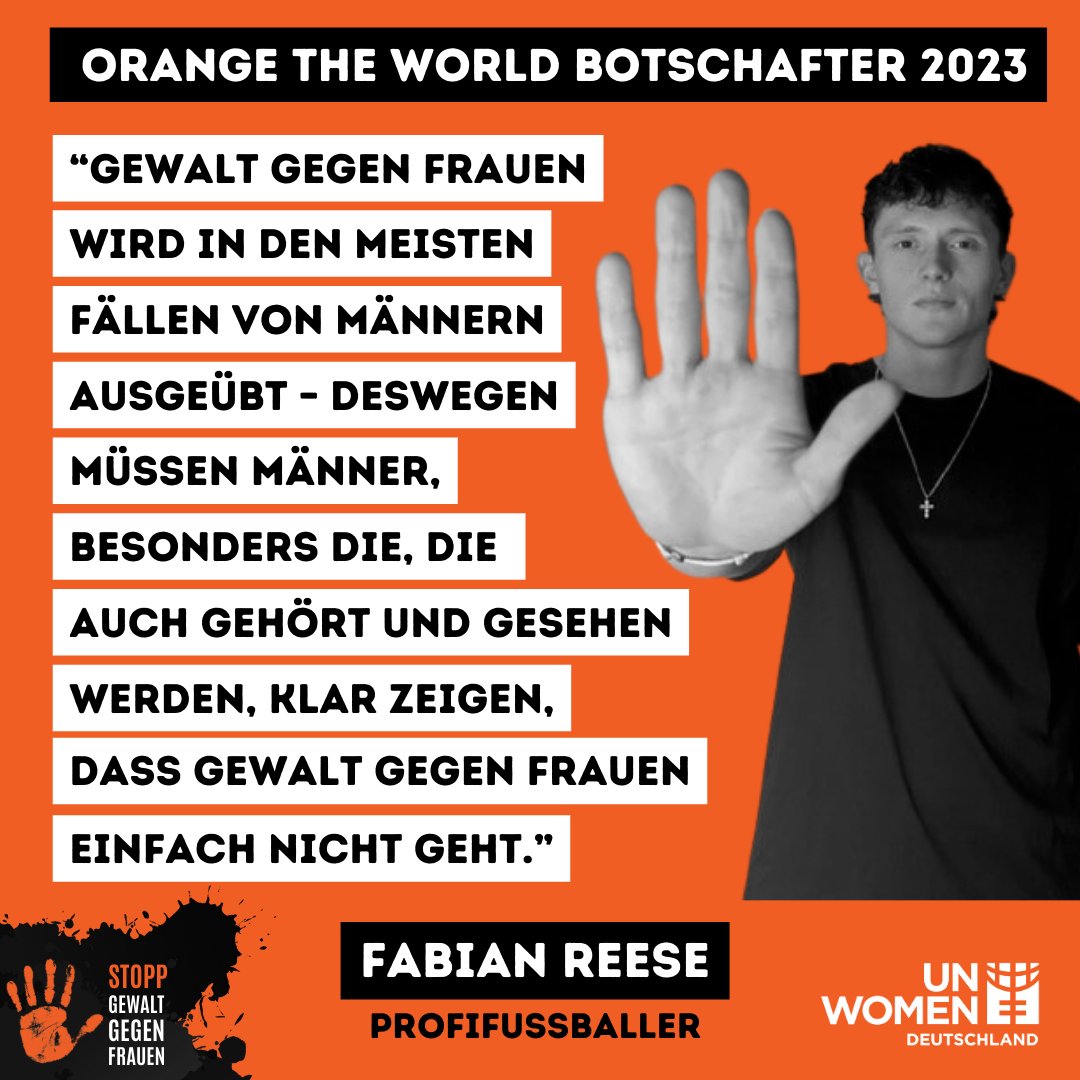 ➡️Der Profifußballer Fabian Reese ist dieses Jahr unser Orange The World Botschafter und setzt sich gemeinsam mit uns gegen Gewalt an Frauen ein! #OrangeTheWorld #StoppGewalt #GewaltStoppen #EndViolenceAgainstWomen #StoppGewaltGegenFrauen #16Days