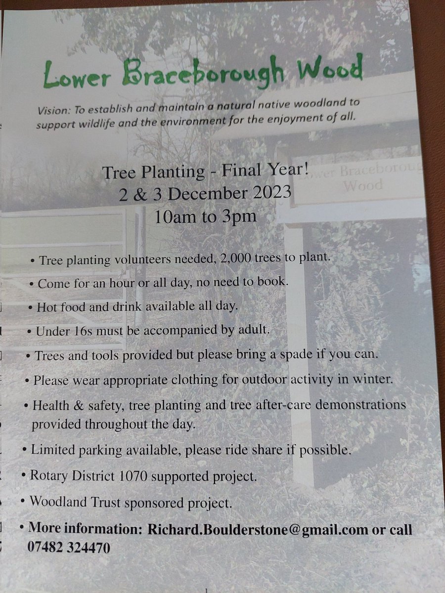 KettonClimate's tweet photo. A reminder that volunteers are wanted to help with tree planting this weekend, on Saturday and Sunday at Lower Braceborough Wood, 10am to 3pm both days. And more tree planting on Sunday in Ketton. Meet at KSCC in Pit Lane. Please bring a spade if you can, and gloves. https://t.co/z6tyzZBB3S