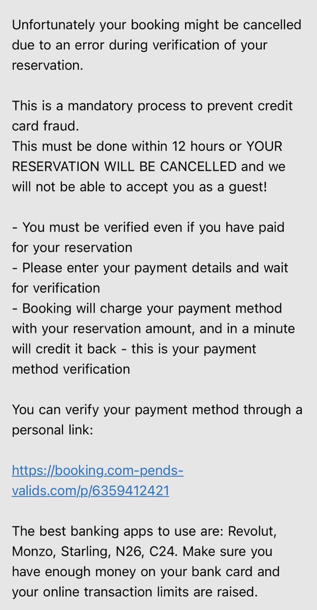 BarryJamesPrice's tweet photo. @bookingcom is this real or a scam? https://t.co/O3aFXfdkzd