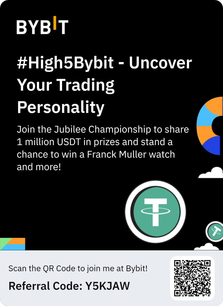 #High5Bybit - Uncover Your Trading PersonalityJoin the Jubilee Championship to share 1 million USDT in prizes and stand a chance to win a Franck Muller watch and more! bybit.com/en/High5Bybit/…
bybit.com/en/High5Bybit/…