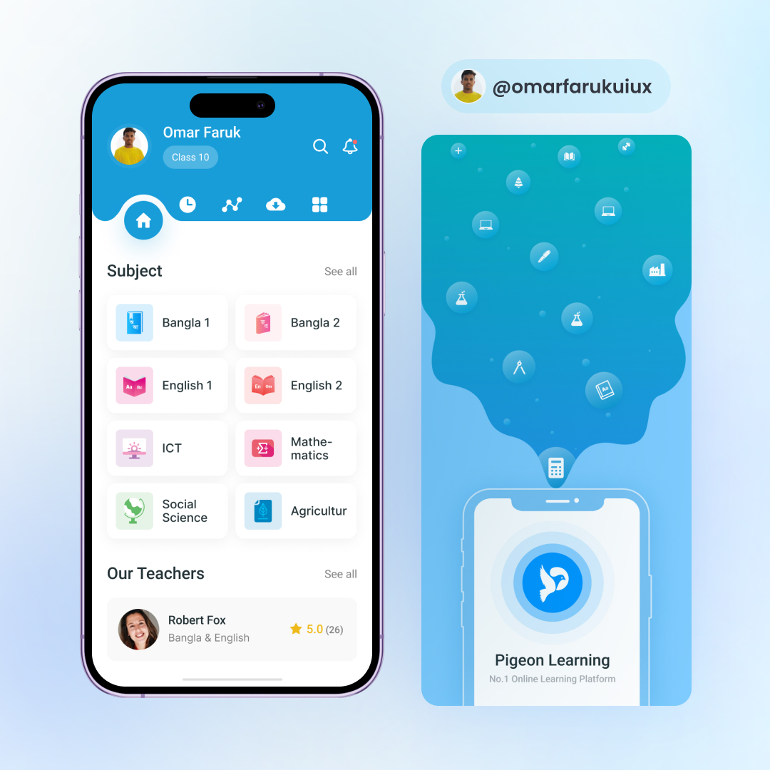 omarfarukuiux's tweet image. Hey, This is Omar Faruk, UX/UI and Product Designer. If you need a mobile app design you can let me know.

📥 Drop a mail for your project: farukupbdt@gmail.com
.
🧠 Follow me for more inspiration dribbble.com/omarfarukuiux

#studyapps #learningapp #app #ios #mobile #apple