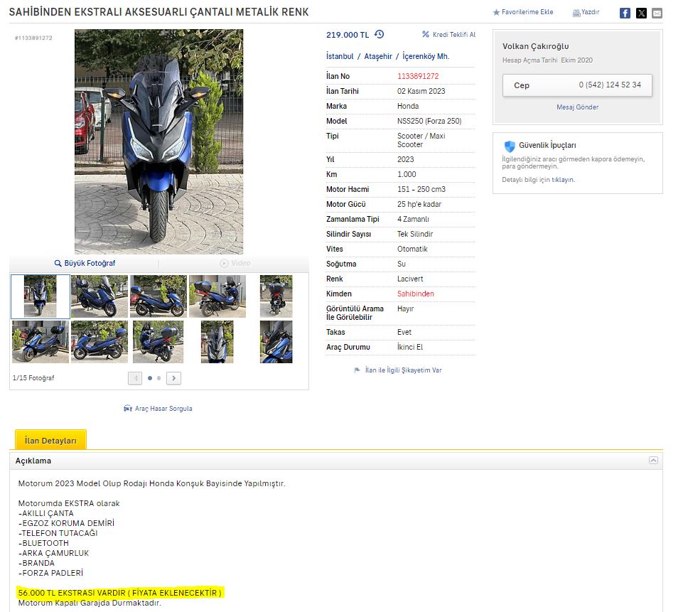 İkinci el araçlardaki aksesuar bedeli adı altındaki dolandırıcılığa ve vergi kaçakçılığına ne zaman el atacaksınız?
<a href="/HMBakanligi/">T.C. Hazine ve Maliye Bakanlığı</a> <a href="/HmbSosyalMedya/">Hazine ve Maliye Bakanlığı Sosyal Medya</a>  <a href="/memetsimsek/">Mehmet Simsek</a> 

 "BAYİDE OLDUĞU GİBİ AKSESUARLAR FİYATA DAHİL DEĞİLDİR,AKSESUAR BEDELİ 99000.AKSESUARLI ŞEKİLDE SATILIKTIR."