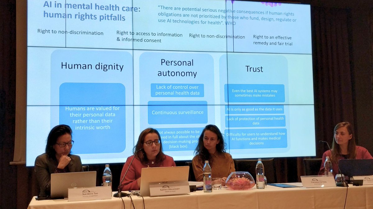 MentalHealthEur's tweet image. @ #CoLabAI in Ljubljana. ⤵️

Francesca Centola: “We advocate for a #CoCreation approach and a #humanrights framework to serve as the compass for any developments in digital #mentalhealth.” 🧑‍💻

💬 “Only with this collaborative approach – in every step of the process, from design…