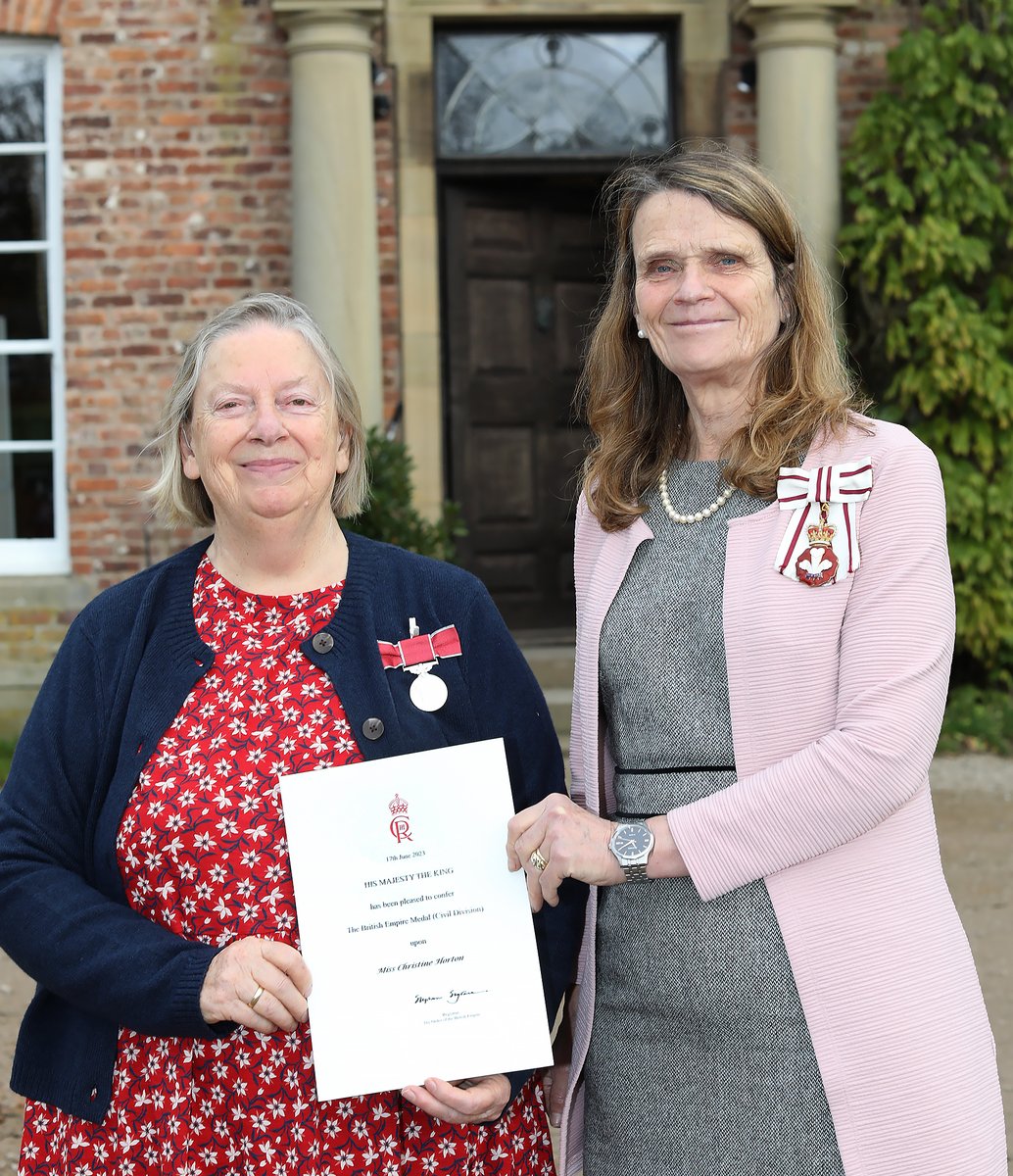 We are all so thrilled that Christine Horton was awarded the British Empire Medal in King Charles 111 birthday honours.
She was presented the medal by the Lord Lieutenant of Powys at Bryngwyn on Thursday.