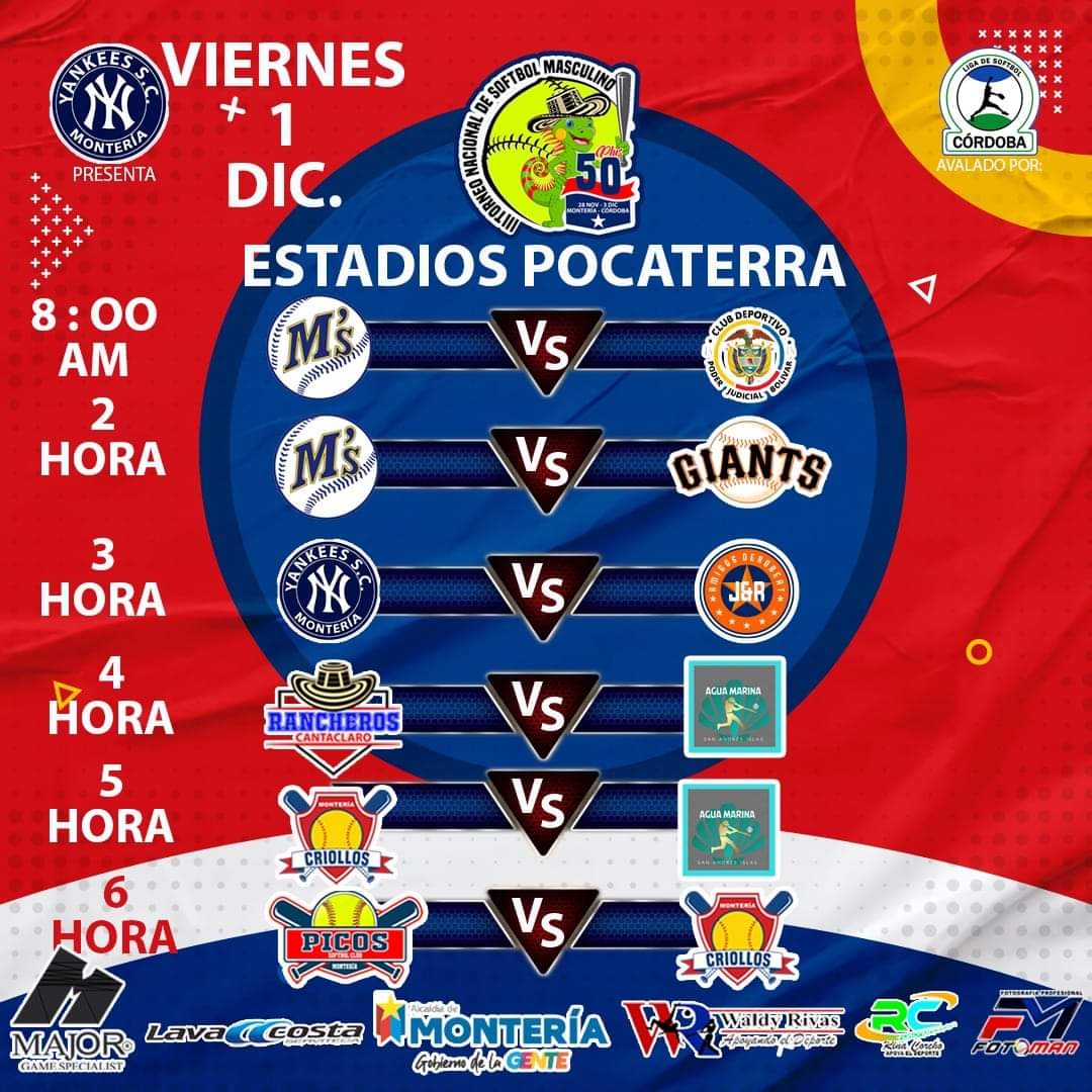 segundajugada_'s tweet photo. PROGRAMATE CON EL SOFTBOL PLUS 50 PARA ESTE VIERNES 

La cita para los amantes del softbol es en los estadios Amin Manzur y Luis Escobar Pocaterra de la Villa Olímpica en Monteria

A partir de las 8:00 am arranca la emoción de la pelota blanda en la capital

@WALDYRIVAS https://t.co/QAlIAqkSst