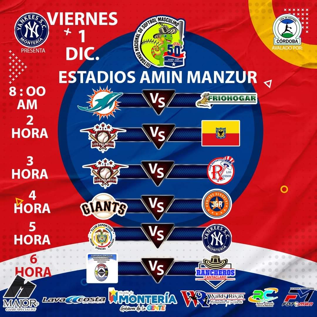 segundajugada_'s tweet photo. PROGRAMATE CON EL SOFTBOL PLUS 50 PARA ESTE VIERNES 

La cita para los amantes del softbol es en los estadios Amin Manzur y Luis Escobar Pocaterra de la Villa Olímpica en Monteria

A partir de las 8:00 am arranca la emoción de la pelota blanda en la capital

@WALDYRIVAS https://t.co/QAlIAqkSst