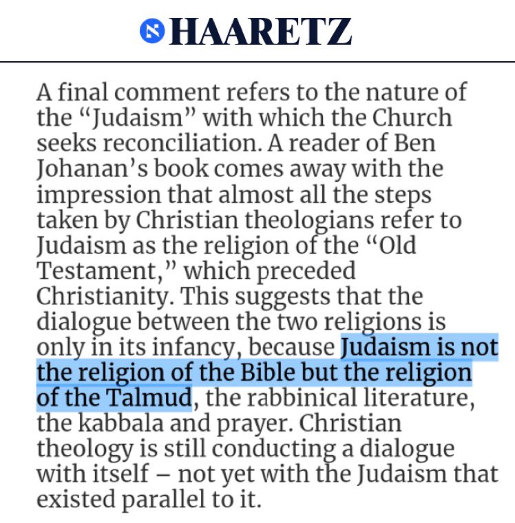 Recuerdo: "El judaísmo no es la religión de la Biblia sino la religión del Talmud" ~ Haaretz