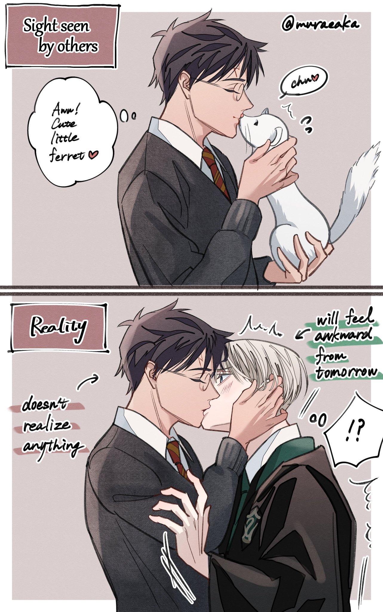ムラサメMurasame⭕ on X: If Harry hadnt noticed that Draco had been  transfigured into a white ferret... Drarry hpdm t.cogKcISnPCJ9   X