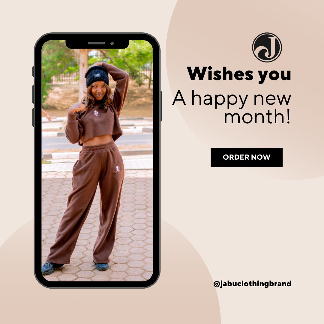 JaBuBrand's tweet photo. JABU CLOTHING BRAND wishes you a happy new month. With the starting end of this 2023 year, make the most out of it, make memories with our quality clothing.

#madeinrwanda #clothingbrand #madeinrwandadesign #madebyjabu #clothing #fashion https://t.co/qe5OHOucdg