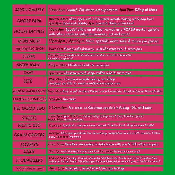 margatemercury's tweet photo. This weekend it’s the Northdown Road Christmas Block Party!

There will be mulled wine, Christmas shopping, special offers and much more from the brilliant independent businesses of Northdown Rd.

The full list of all who are taking part and what they’re doing is below👇✨🎄 https://t.co/67TJwIbFfa