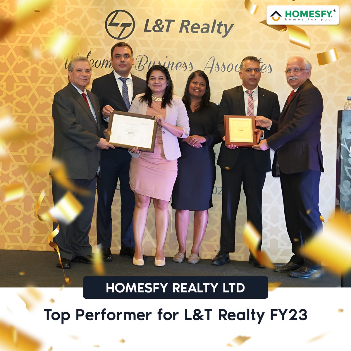 Celebrating triumph in Europe!

We are overjoyed to announce that #Homesfy Realty Ltd has been honoured "Top Performer" by <a href="/LnT_Realty/">L&T Realty</a> for the highest number of home sales! 🏆

🏠Grateful for the trust of our clients as this recognition echoes our commitment to excellence.