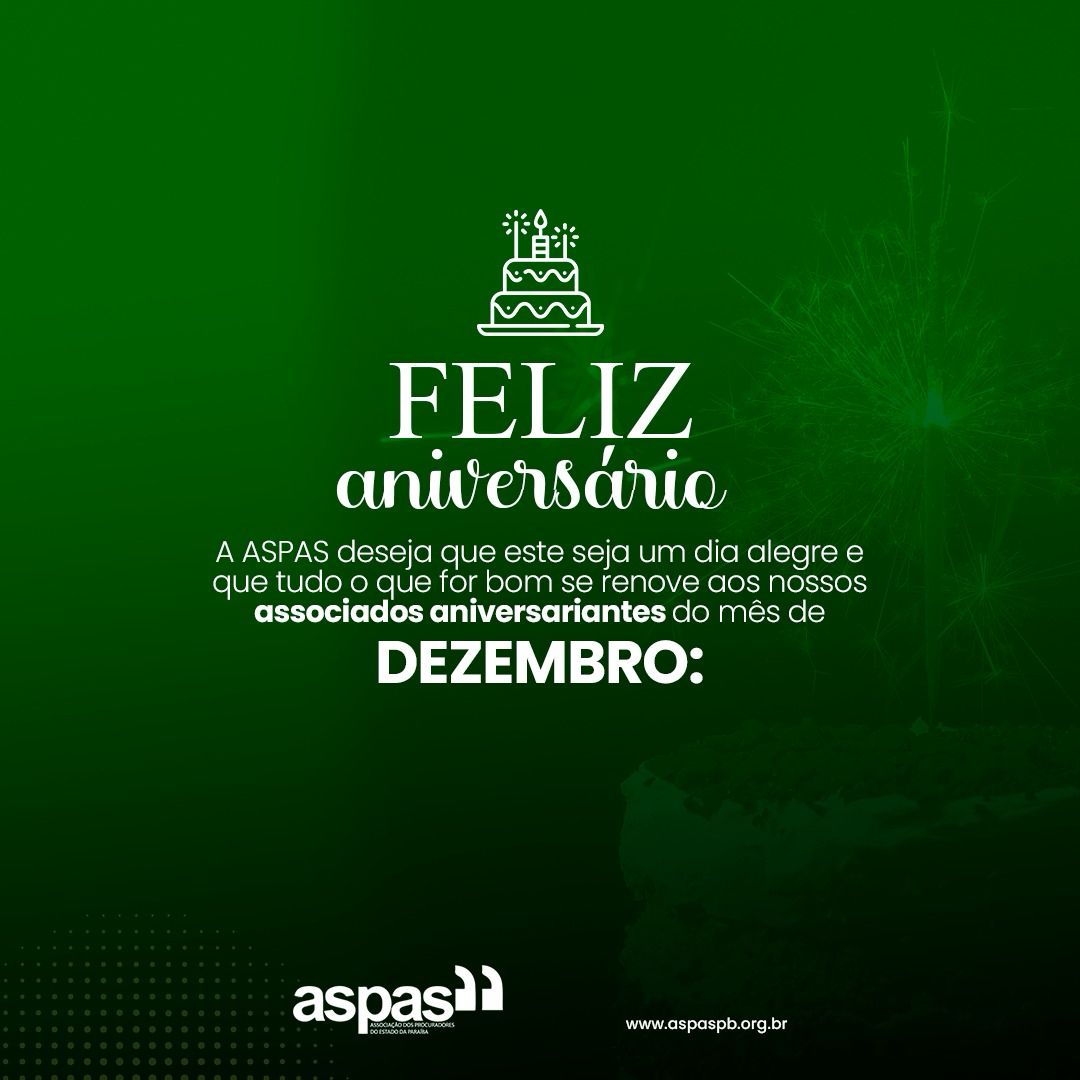 AspasPB's tweet photo. Parabéns aos nossos associados que celebram aniversário em Dezembro! 🎉🎂

Na Aspas PB, temos o prazer de comemorar mais um ano de vida dos nossos estimados associados que nasceram no mês de Dezembro. É um momento especial para celebrar suas conquistas, experiências e todo o https://t.co/w9UNfQVprW
