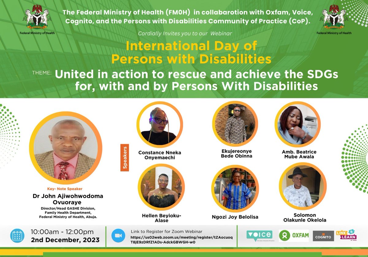 Join us tomorrow, the 2nd of December, at 10 am for a virtual event as we Unite in Action to Rescue and Achieve the SDGs For, With, and by Persons with Disabilities. Let's work together for an inclusive and empowered future!

#VoicePwDCoP #UnitedInAction #IDPD2023