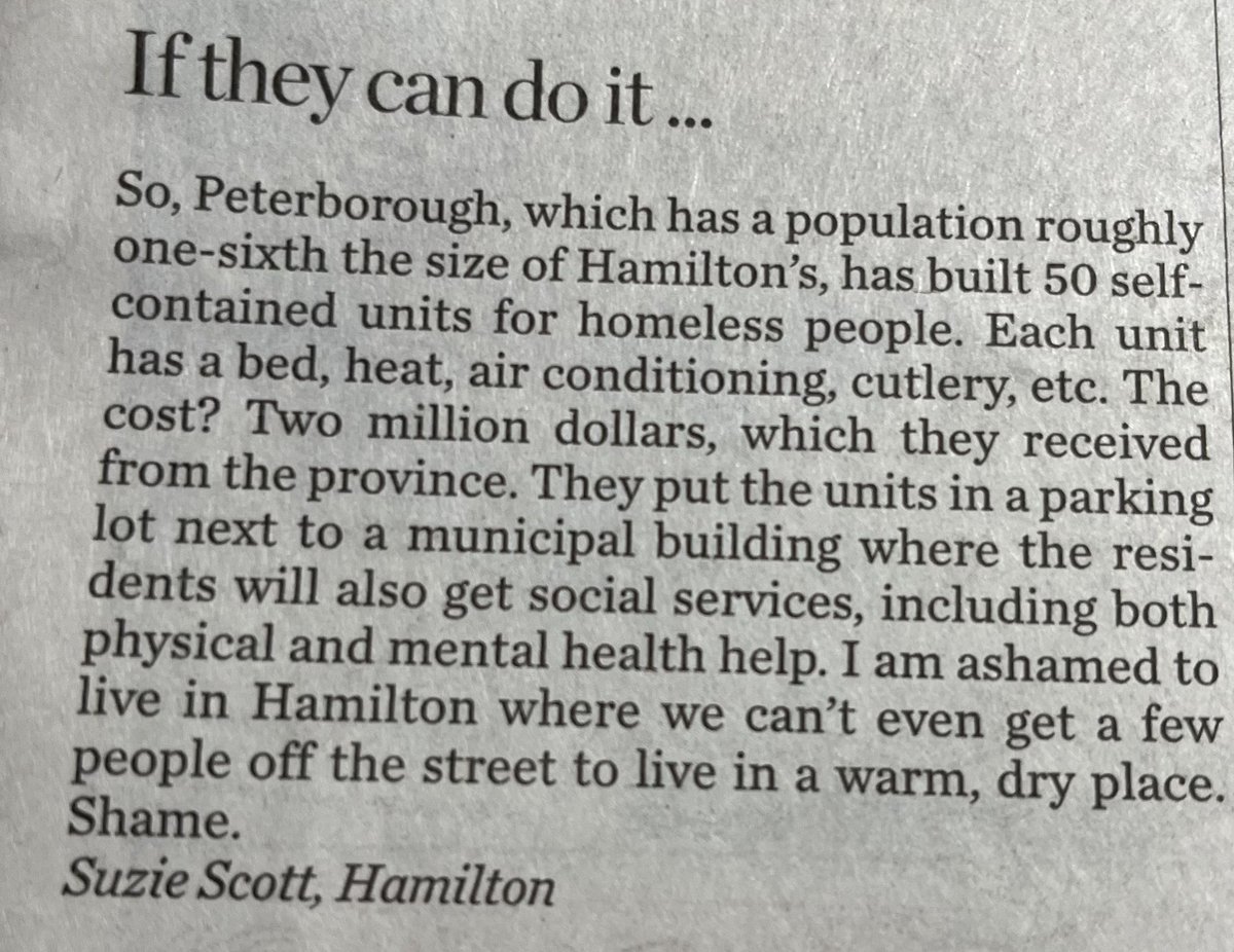 Hamilton exceptionalism rears its ugly head. 

It’s not just “why can’t we have nice things” 

It’s “why can’t we offer humane support to those in need?”

What is wrong with us?