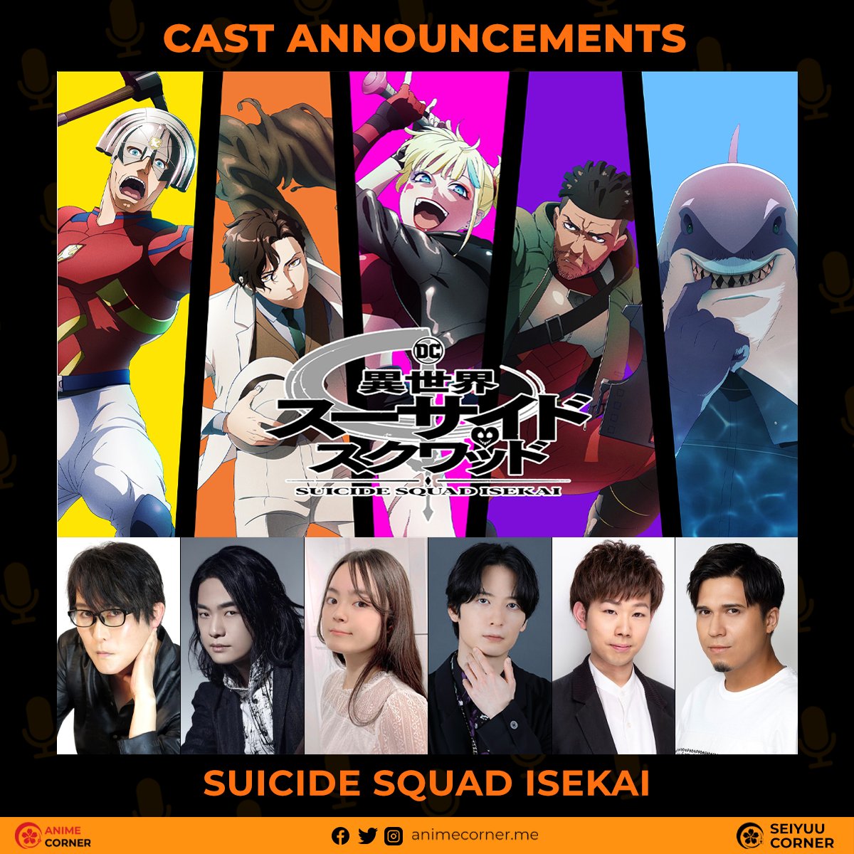 Seiyuu Corner on X: “Suicide Squad Isekai” anime cast: Anna Nagase as  Harley Quinn Yuichiro Umehara as the Joker Reigo Yamaguchi as Deadshot  Takehito Koyasu as Peacemaker Jun Fukuyama as Clayface Subaru