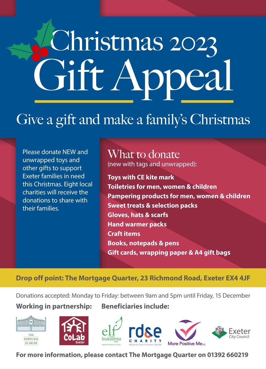 CoLab (@colabexeter) on Twitter photo We are delighted to be partnering with <a href="/mortgagequarter/">The Mortgage Quarter</a> on a Christmas gift appeal for the 3rd year running! Help spread a little joy this Christmas 🎁🌟🎄 We are delighted to be partnering with <a href="/mortgagequarter/">The Mortgage Quarter</a> on a Christmas gift appeal for the 3rd year running! Help spread a little joy this Christmas 🎁🌟🎄