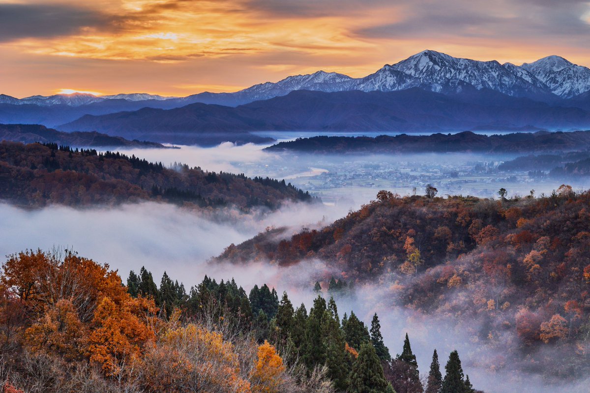 雪山と雲海と僅かな紅葉。
来年またリベンジ！

#photography #sunrise #sunrisephotography #seaofclouds #autumn #autumnphoto #autumnphotography #morningsun #紅葉 #紅葉スポット