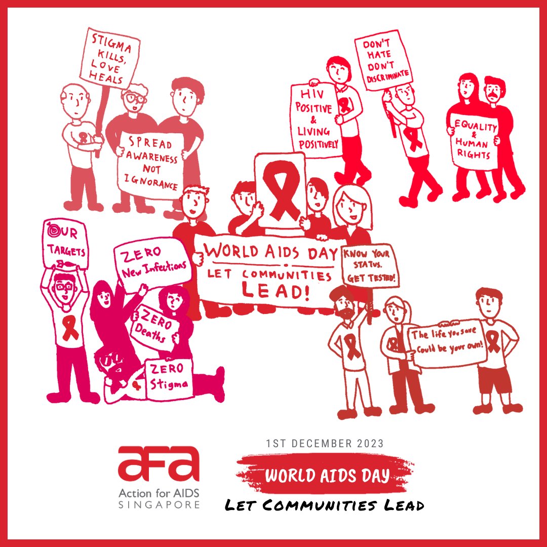 Held every 1st December, World AIDS Day is a global rallying call for unity, diversity celebration, and collective action towards a future where HIV/AIDS poses no barriers to living healthy, fulfilling lives.

afa.org.sg/WAD #WorldAIDSDay #WorldAIDSDay2023 #HIV #AIDS