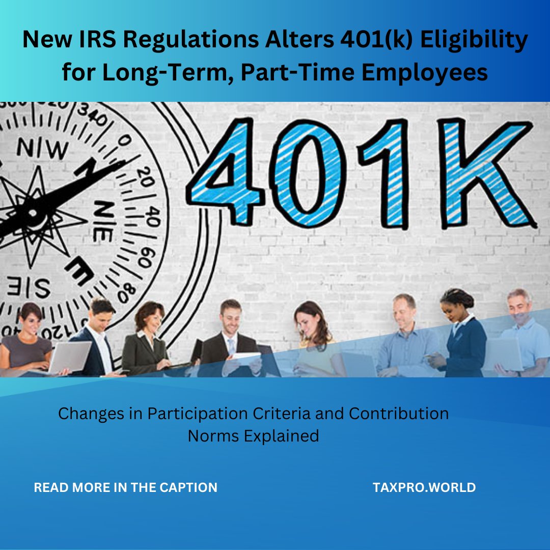 💼 Employers take note: New IRS proposals reshape 401(k) participation criteria for long-term, part-time employees. Get insights on the changes in contribution norms and eligibility. #RetirementPlanning #IRSUpdates