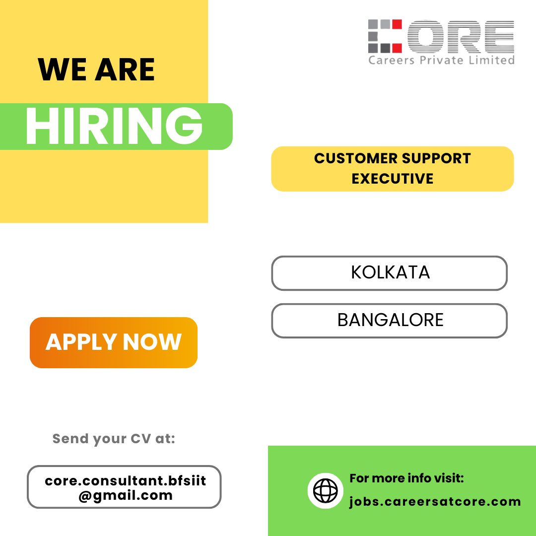corecareers's tweet photo. We have openings for you where you can work as a Customer Support Executive. Your next career adventure awaits – where every inquiry is an opportunity!

If interested, drop an email. 

#customersupportexecutive #hiringnow #corecareers #customersupportexecutivejob https://t.co/VI2D7yuPKE