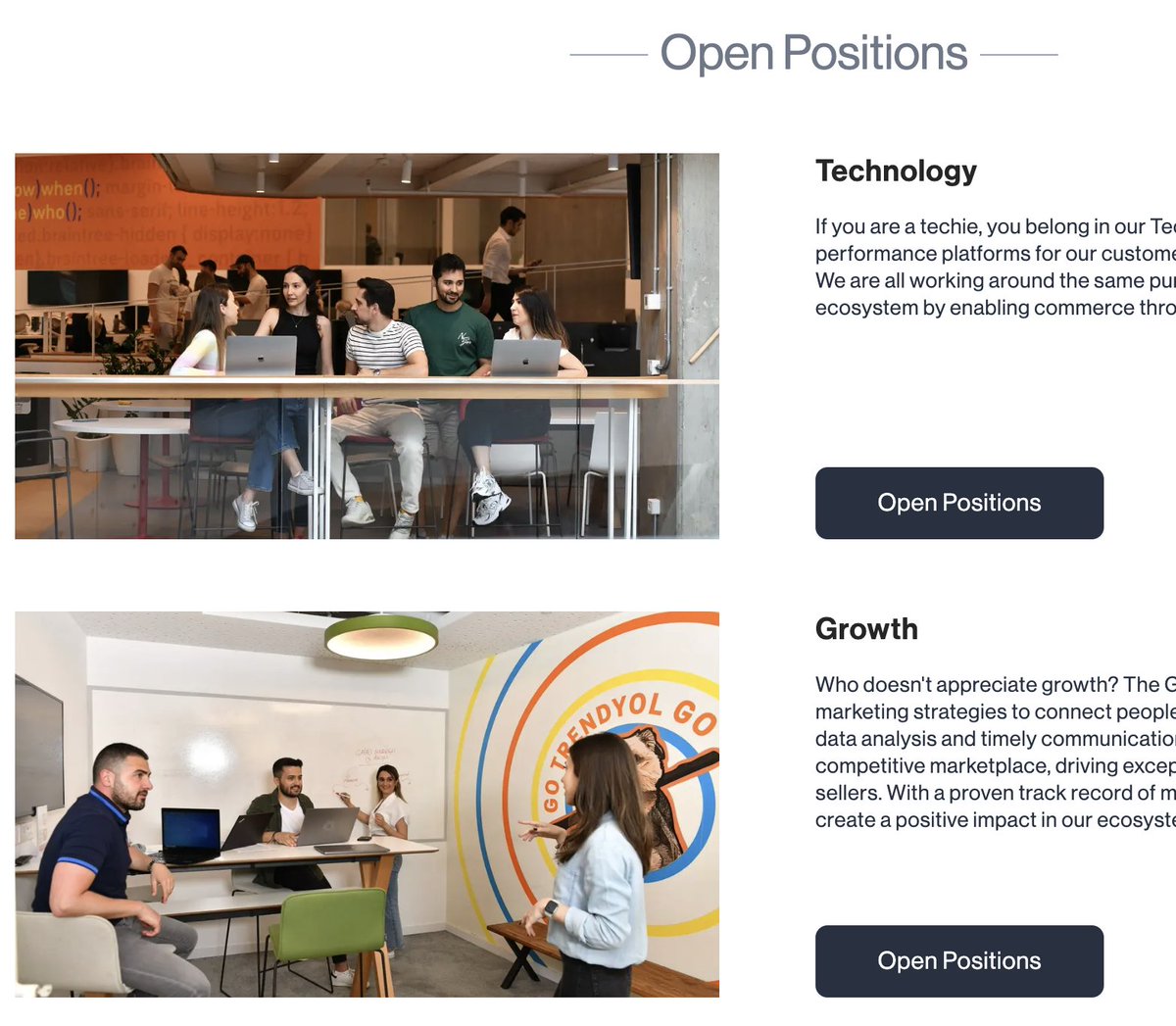 Trendyol Kariyer Sitemiz Yayında! 

Trendyol'daki hayatı ve kültürümüzü yakından tanıyabileceğin, ekiplerimiz ve iş alanlarımız hakkında  bilgi edinebileceğin, etkinliklerimizden haberdar olabileceğin ve seni bekleyen bir sonraki iş fırsatını keşfedebileceğin websitemizi hemen