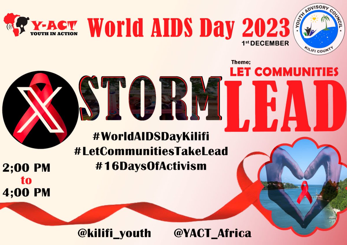 SallySasha02's tweet photo. It's world AIDS Day, let's join hands and fight this common enemy. The community needs to have the accurate information about HIV&AIDS
#Getinformed
#Endstigmatization
#LetCommunitiesLead
@Vipingo_YFS , @WejaCBO , @Yvai_org , @kilifi_youth @YACT_Africa https://t.co/HICoNZ8xR6