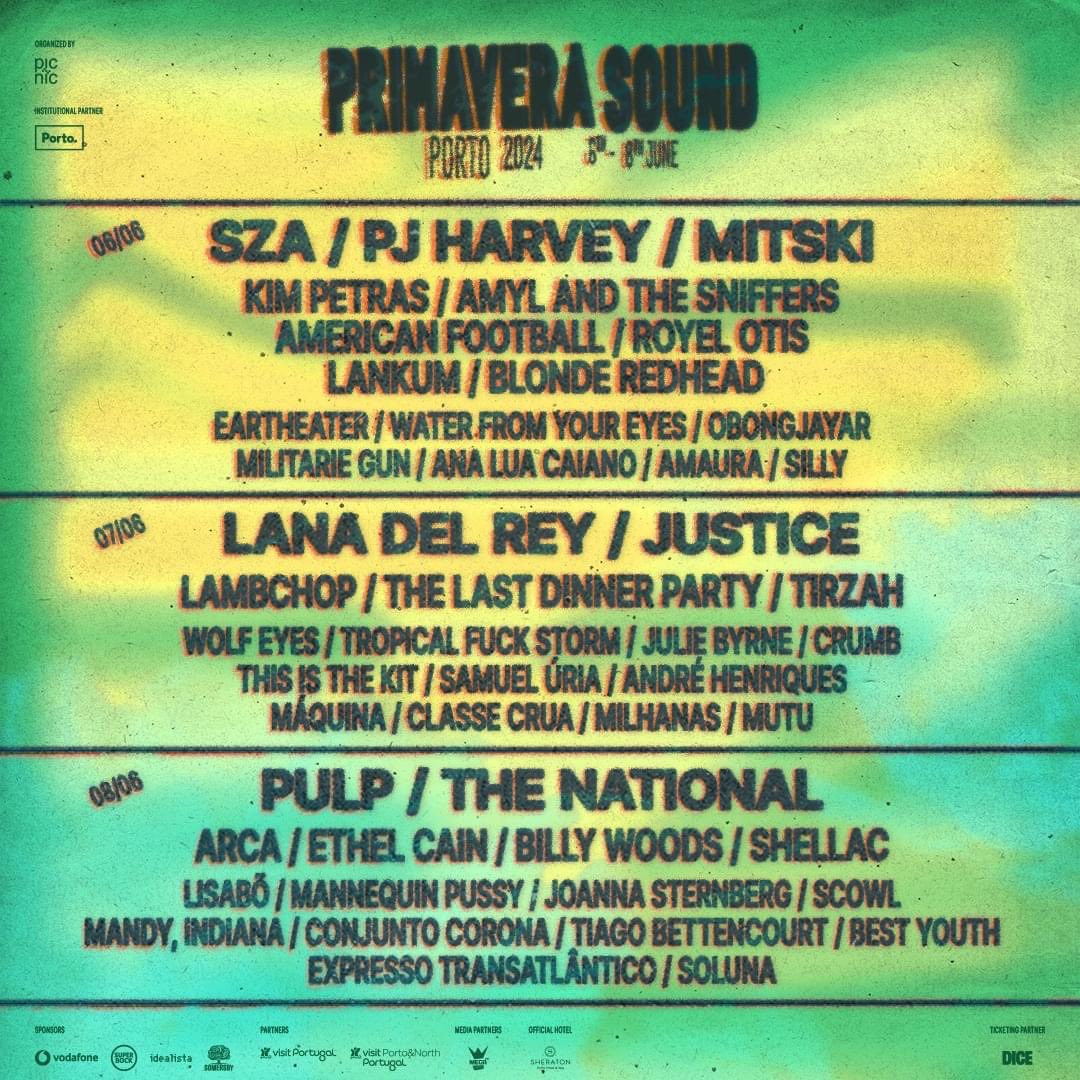 Cartaz do Primavera Sound Porto 2024 por dias
