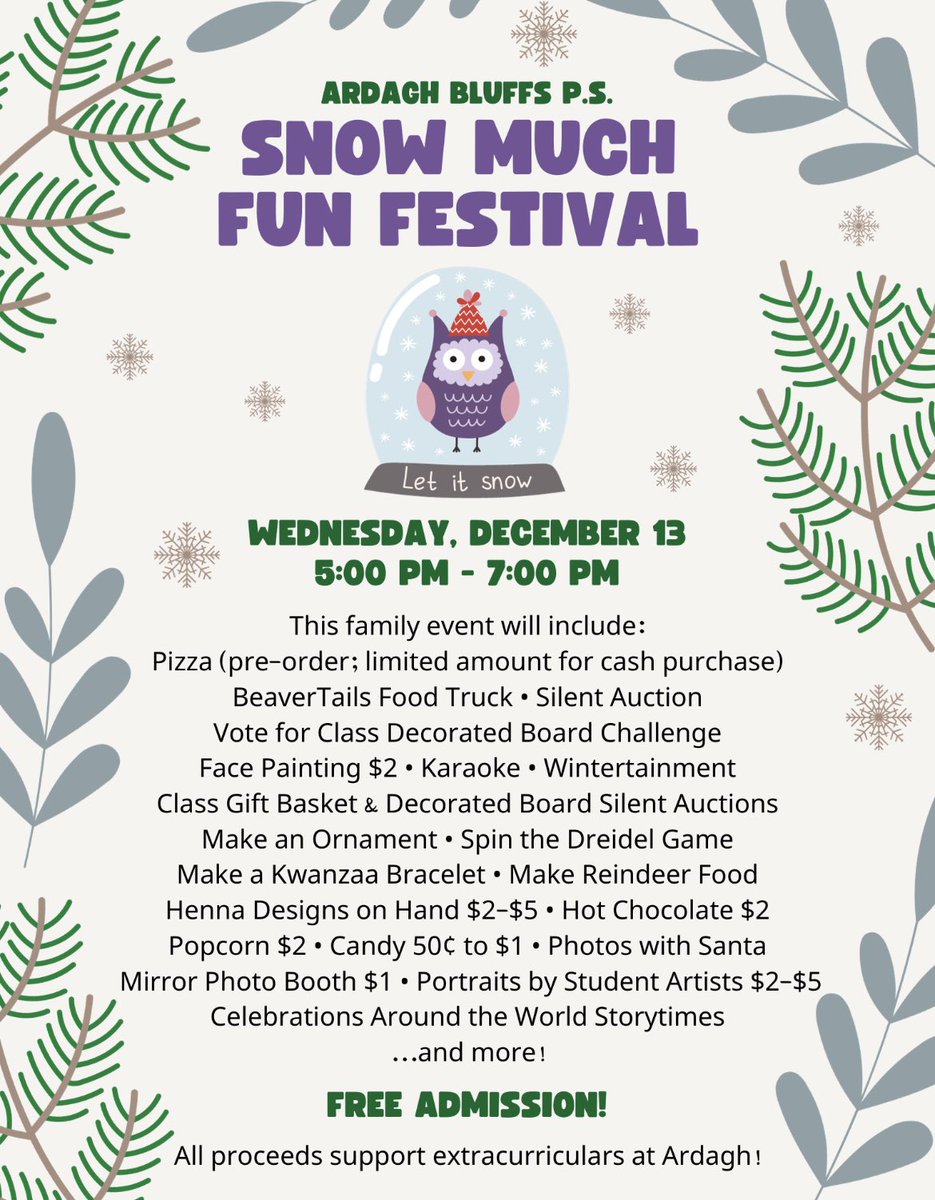We are excited for the return of Snow Much Fun on Wednesday December 13th!