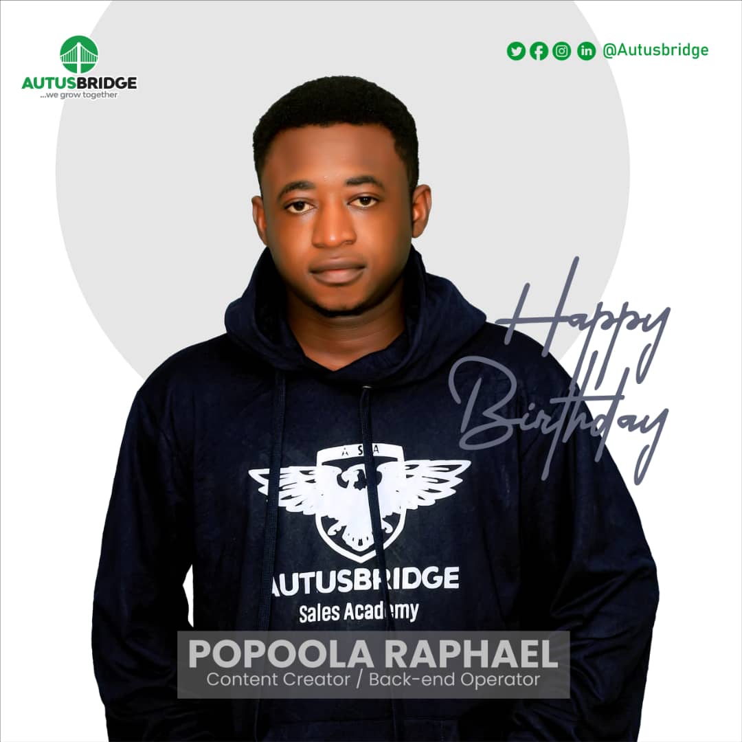 AutusBridge's tweet photo. Let's celebrate one of our own💃

Happy birthday Raphael 🥁. Your best is yet to come. Wishing you a very happy and fun filled birthday. From all of us @AutusBridge

#sales #proffessional #trainingopportunities #birthday #december #realbetis #westham #brymo #hotellobby #iyabo https://t.co/kn4Jh8UB1d