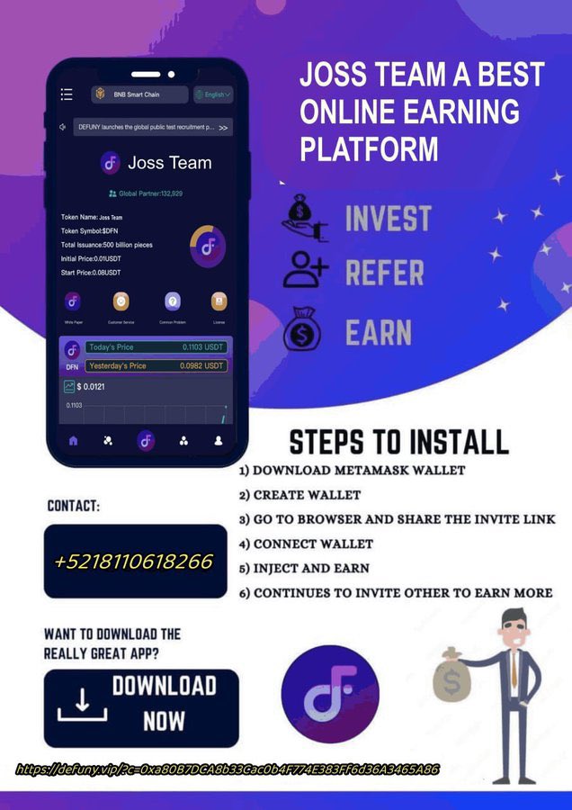 trinityochen_'s tweet photo. DeFuny is recruiting Internet workers. This job is suitable for people with financial difficulties who work part-time at home. You can earn a commission of US$3-50 by operating on your mobile phone every day. If you think it is suitable for you, you can contact me! https://t.co/m5EQi78rvW