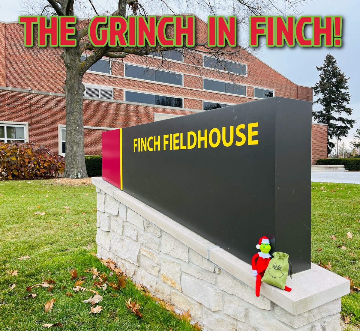 With the beginning of December comes our 1st GRINCH IN FINCH post! Follow along this month and see if you can identify where the Grinch is located in the hallowed halls of Finch! 🔥👆💚 @cmuniversity @cmuehs @cmualumni