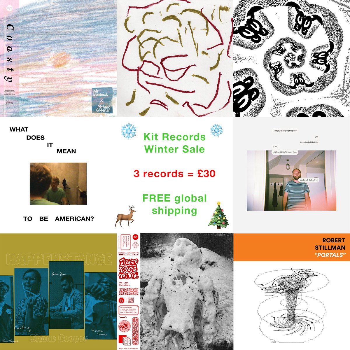 Michael Georgemass to one and all. Our Winter Sale is back: any 3 Kit Records for £30! FREE global shipping. kitrecs.bandcamp.com/merch/winter-s…