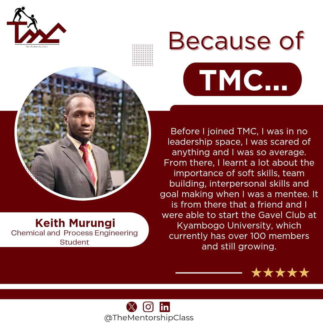 We encourage our mentees to take on different skills so as to give them an added advantage among their peers. 🤩

Keith shares with us how he turned from having no leadership experience to being able to start a club in the university he is at.🔥

#TMC2023
#TestimonyTime