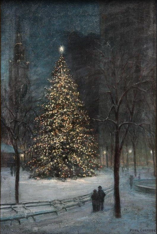 marcelcel3's tweet photo. 🎄“Navidad en Madison Square Park” es la única pintura suya que captura lo que parece ser el primer árbol de Navidad oficial de un parque de la ciudad de Nueva York. https://t.co/tEHEdECff9