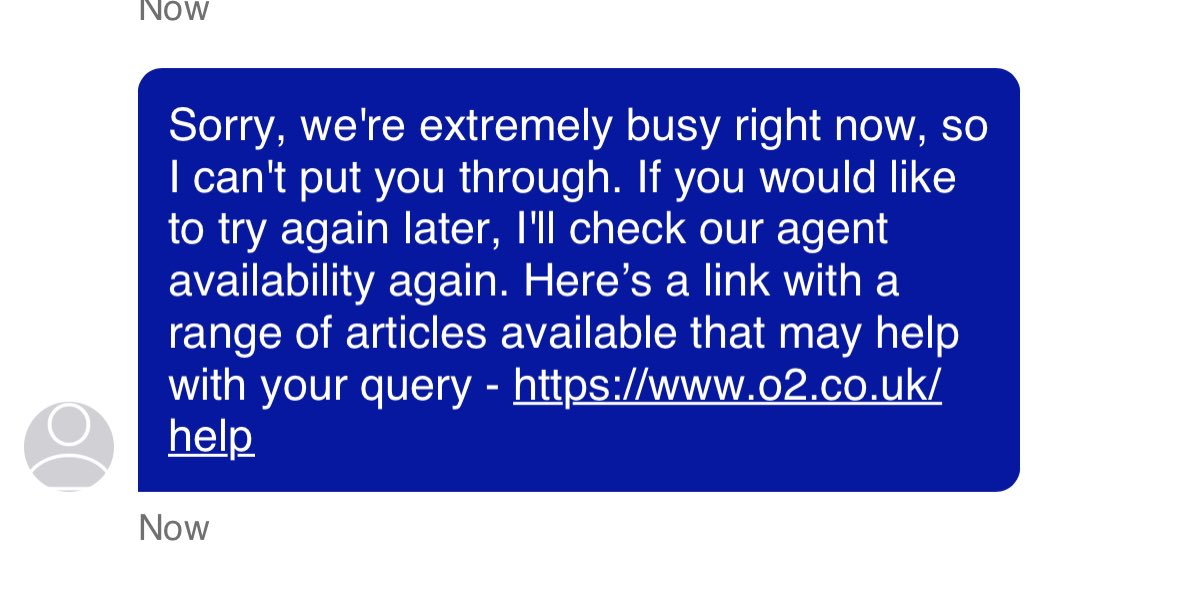 Hey .<a href="/O2/">O2</a>, I’ve tried to contact you via chat 15 time over the last 4 days over an overcharge whilst I was abroad and have been presented with this message every time. Any chance you’ll have someone available to respond and resolve my query?