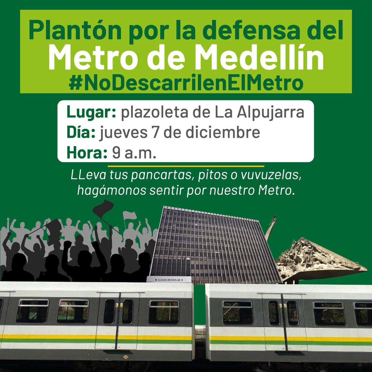 #Plantón los Antioqueños se preparan para hacer plantón por toma hostil del Metro por parte de <a href="/oscarhurtadop/">Óscar Hurtado Pérez</a> <a href="/QuinteroCalle/">Daniel Quintero 🇨🇴</a> <a href="/petrogustavo/">Gustavo Petro</a> donde crece el rumor sobre la estrategia de politización para quedarse con la contratación del 2024. #NoDescarrilenElMetro