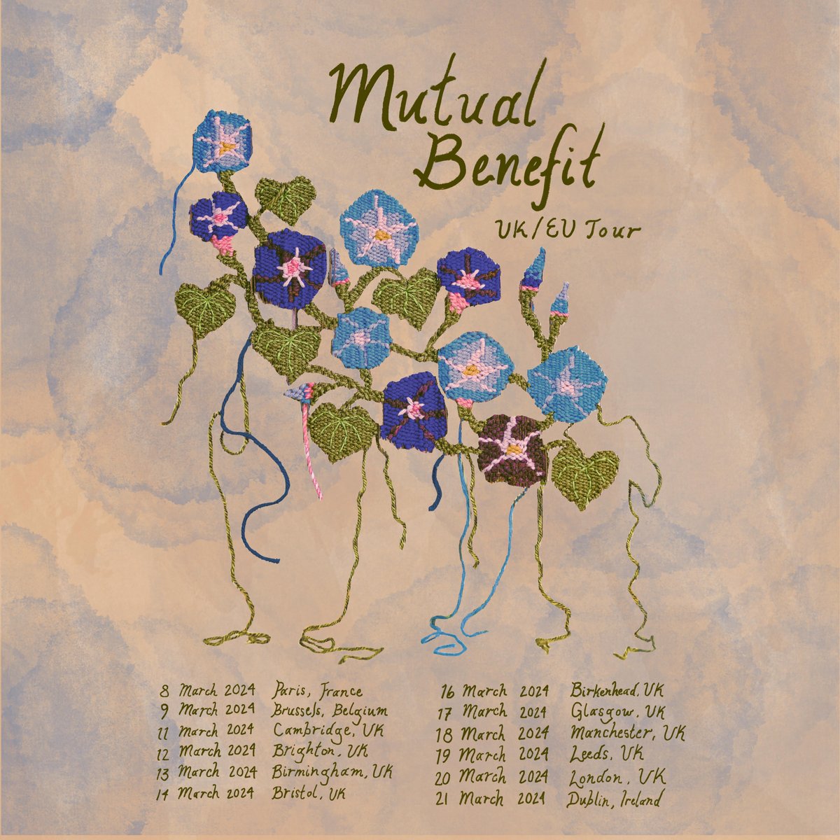 Following the release of @mutual_benefit's critically acclaimed and stunning album, ‘Growing at the Edges’ earlier this year, he is coming to the UK and EU next March for a string of tour dates! 🌱 Tickets on sale now 🎟️ mutualbenefit.ffm.to/ukeutour