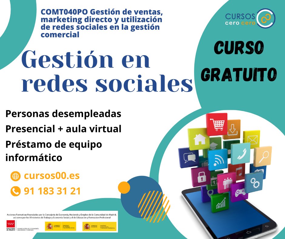Cursos00's tweet photo. ¡Potencia tu Éxito Comercial! 
Aprovecha este cursos totalmente GRATUITO y no pierdas la oportunidad de mejorar tu curriculum.
Llámanos al 91 183 31 21 o entra en el link para matricularte https://t.co/NPXTLwRPKG https://t.co/t0D9RrU4ww