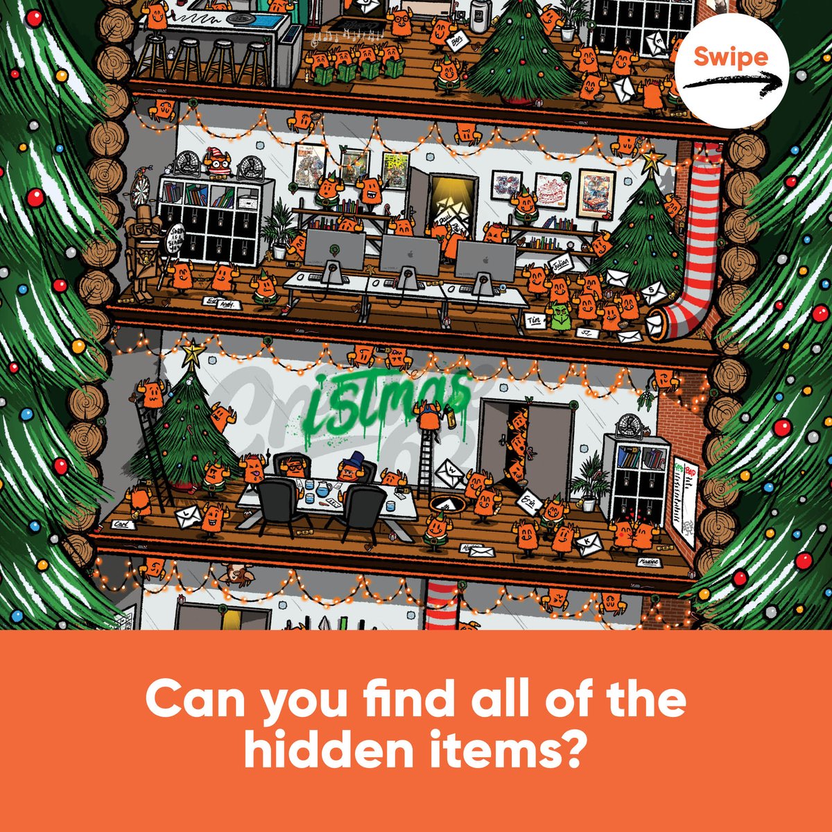 Join in the #festive fun with our free Great #Christmas Hunt Poster!🎄

Can you find all of the hidden #Christmassy items that the Scamps have scattered over Santa's Workshop?☃️

Download your #poster to play along👉 bit.ly/40GOhdy

#Illustration #Drawing #ChristmasGame
